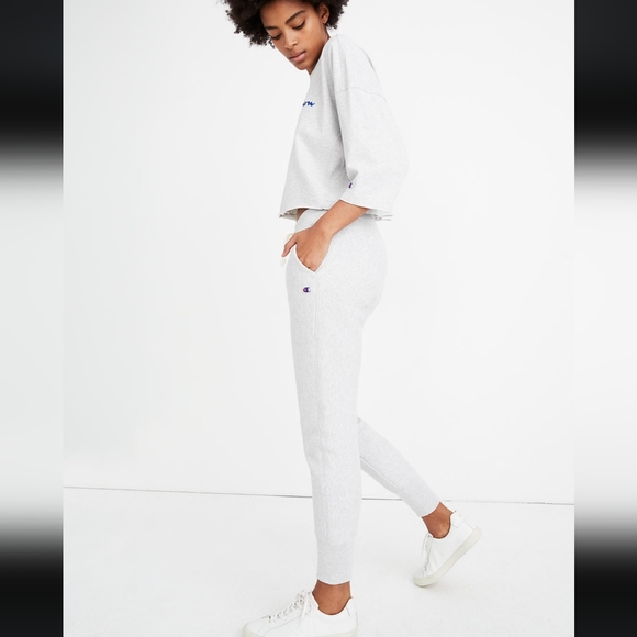 Champion Stretch Reverse Weave Jogger Sweatpants, light heather gray, size S - Picture 2 of 10